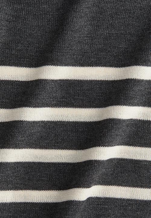 H&M - Fine-knit jumper - dark grey marl striped