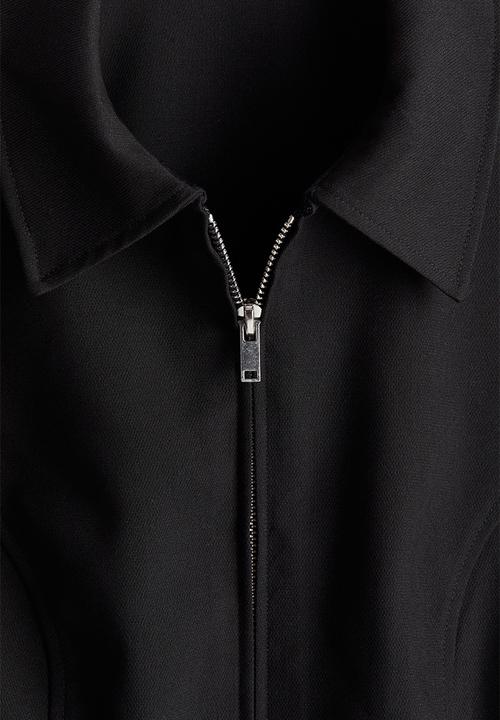 H&M - Collared zip-through vest top - black