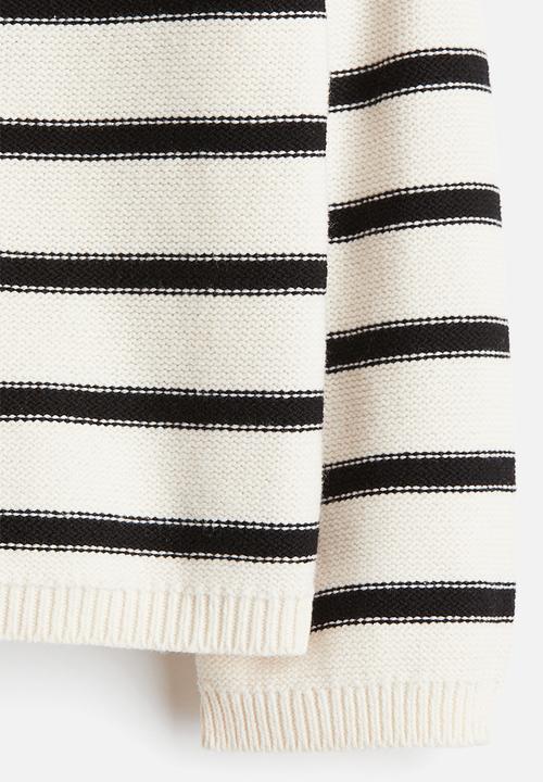 H&M - Purl-knit boat-neck jumper - cream striped