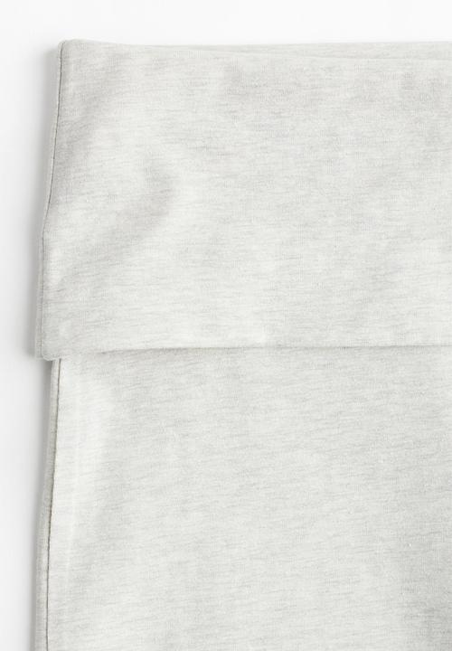 H&M - Foldover-waist jersey trousers - light grey marl 