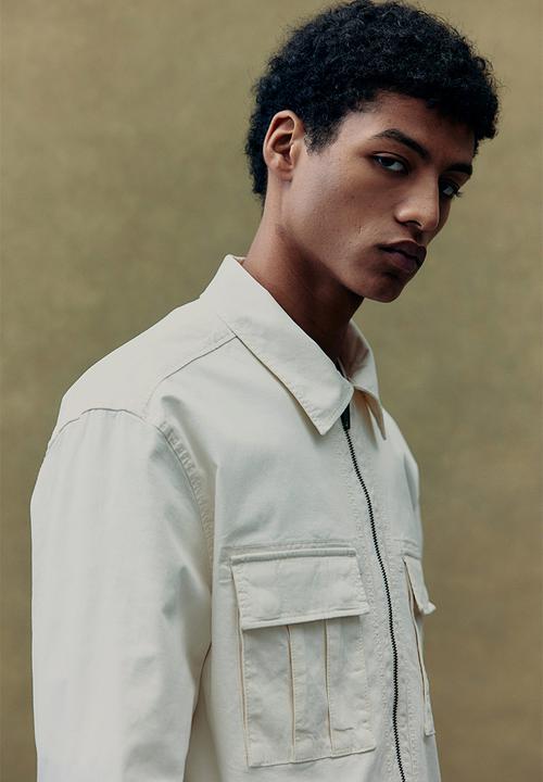 H&M - Regular fit twill overshirt - white