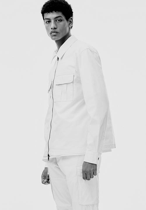 H&M - Regular fit twill overshirt - white