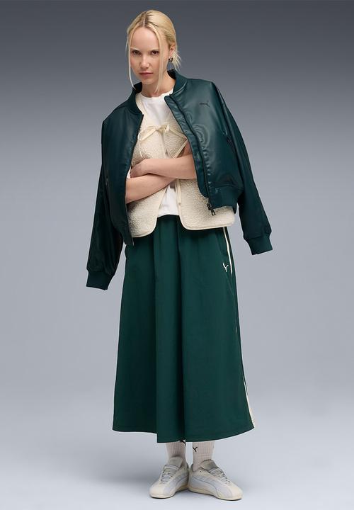 T7 Woven Midi Skirt Green Terrain