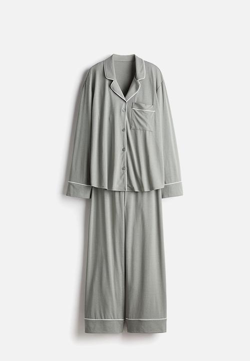 H&M - Viscose-blend pyjamas - light khaki green