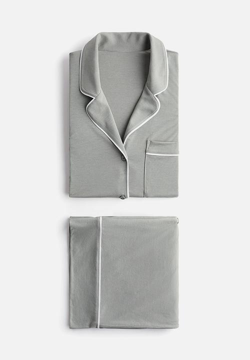 H&M - Viscose-blend pyjamas - light khaki green