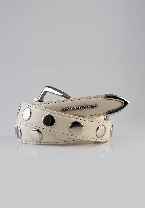 SISSY BOY - Studded belt - cream/silver