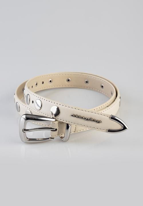 SISSY BOY - Studded belt - cream/silver
