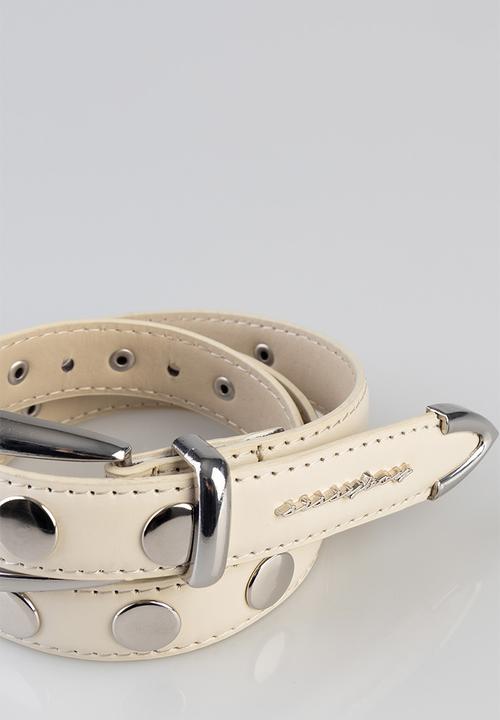 SISSY BOY - Studded belt - cream/silver
