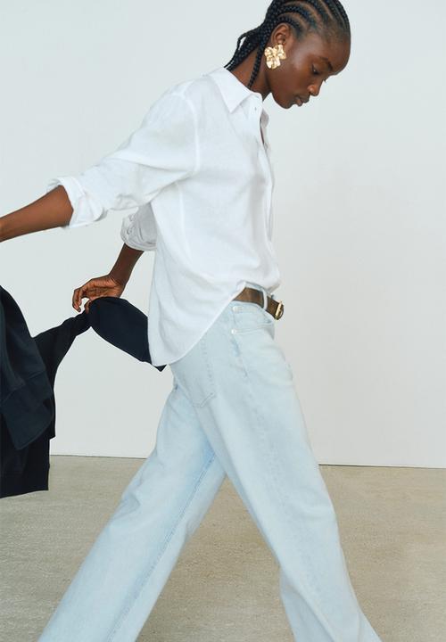 H&M - Wide high jeans - light denim blue 