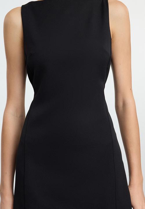Trendyol - A-line lined mini woven dress - black