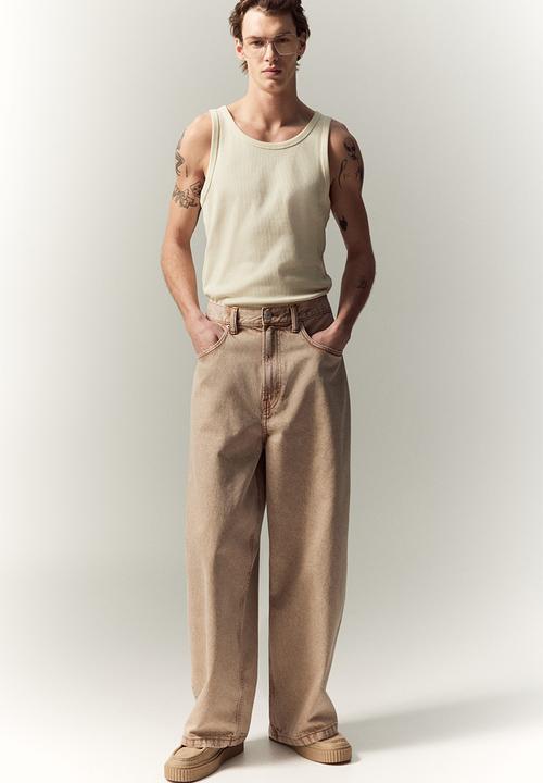 H&M - Slim fit ribbed vest top - beige
