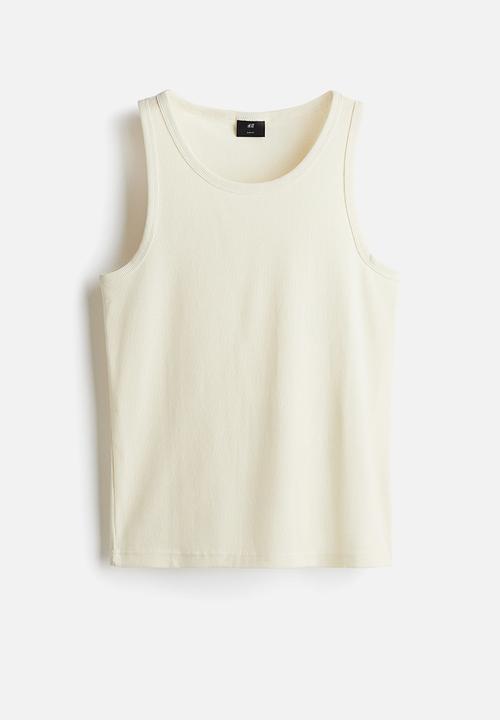 H&M - Slim fit ribbed vest top - beige