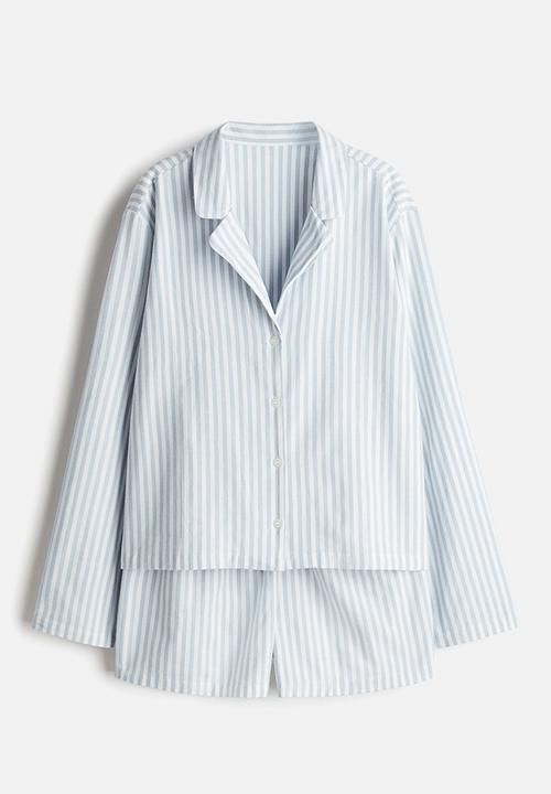 H&M - Flannel pyjamas - light blue striped