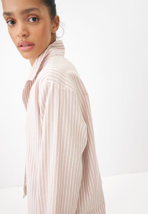 H&M - Flannel pyjamas - light pink striped
