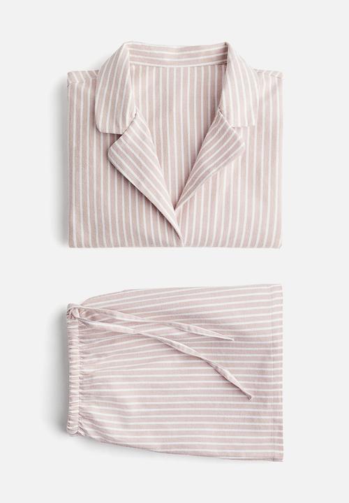 H&M - Flannel pyjamas - light pink striped