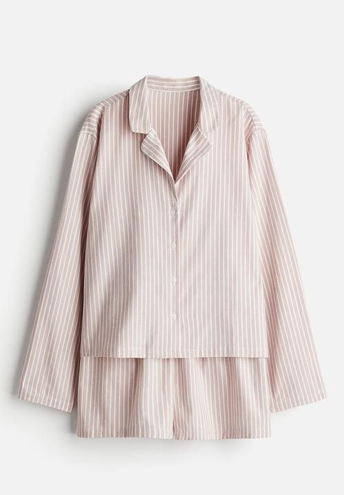 H&M - Flannel pyjamas - light pink striped