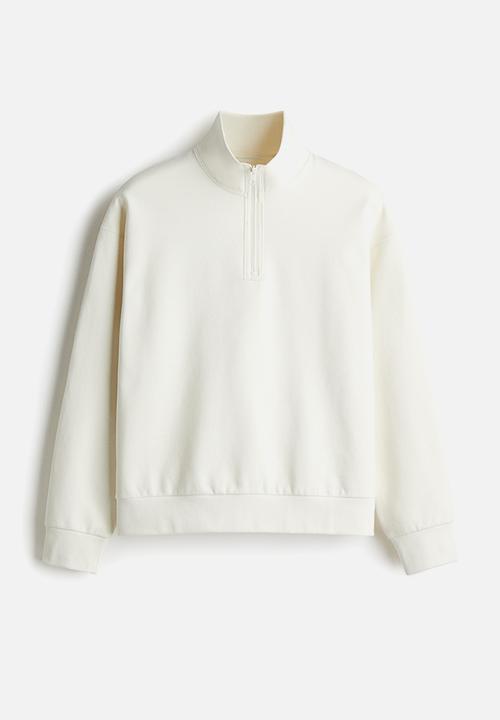 H&M - Loose fit zip-top sweatshirt - cream