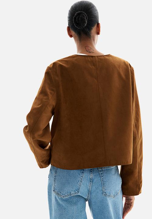 H&M - Collarless jacket - brown