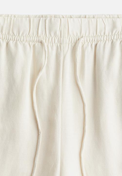 H&M - Linen-blend trousers -  cream