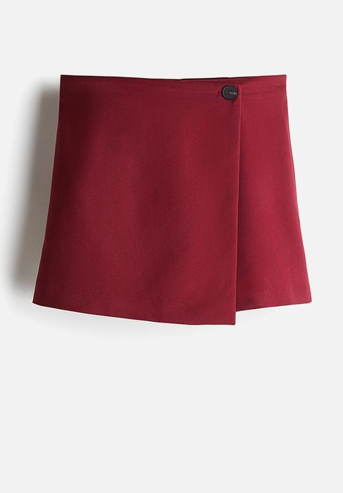 H&M - Wrap skort - dark red