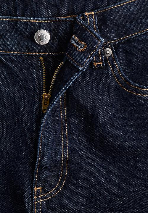 H&M - High denim shorts -dark denim blue