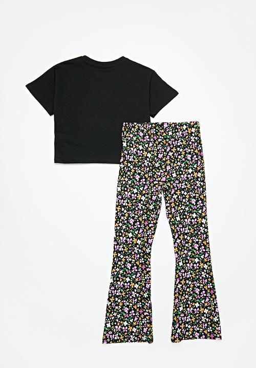 Pop Candy - Tee & flared legging - black