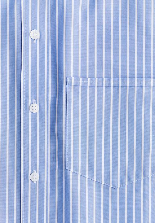 H&M - Loose-fit cotton shirt - blue striped