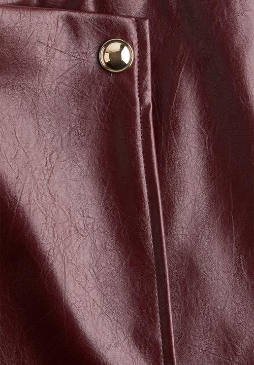 H&M - Coated wrap skirt - burgundy