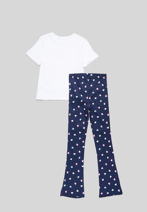 Pop Candy - Tee & flared legging set - multi