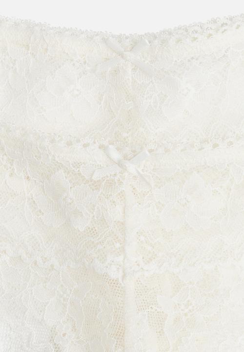 H&M - 2 pack lace thong briefs - white