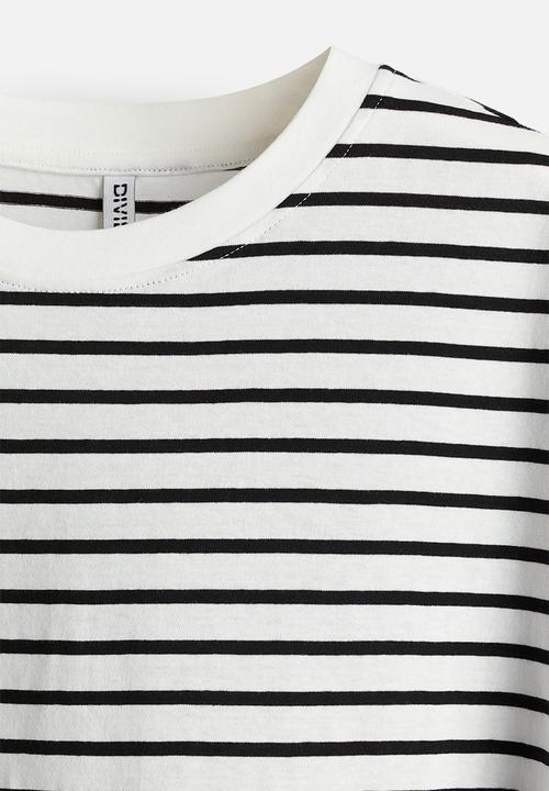 H&M - Oversized T-shirt - white striped