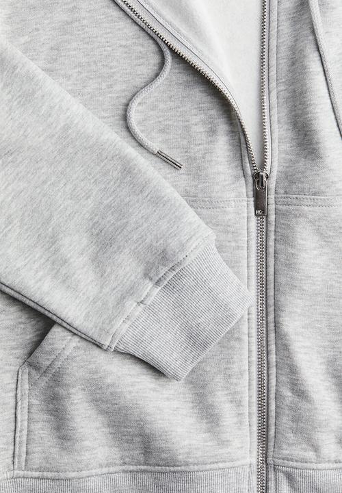 H&M - Zip-through hoodie - light grey marl