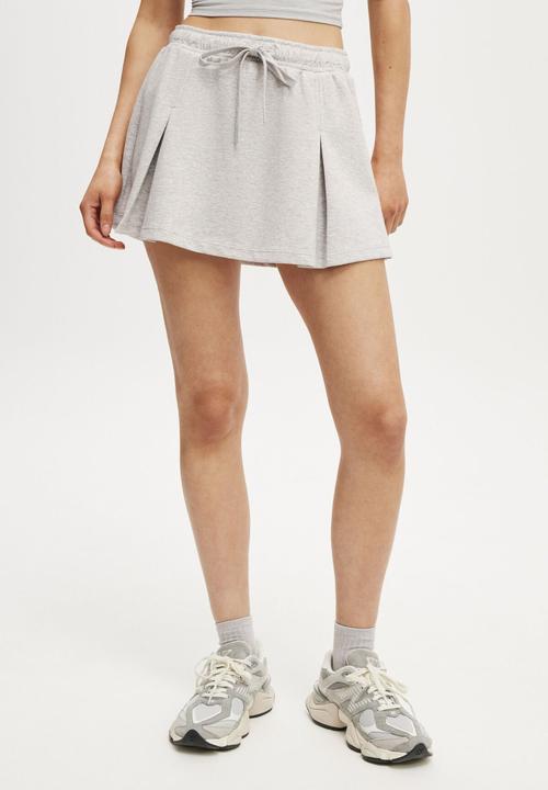 Cotton On - Lifestyle Pleat Skirt - Light Grey Marle