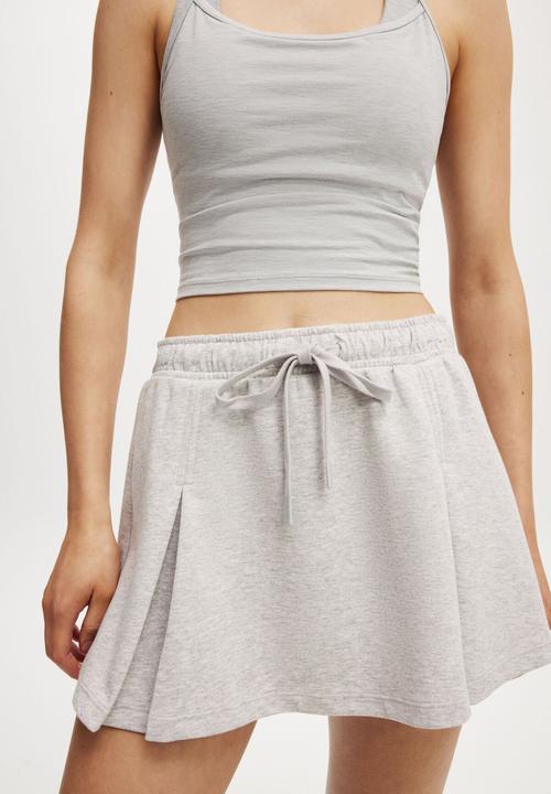 Cotton On - Lifestyle Pleat Skirt - Light Grey Marle