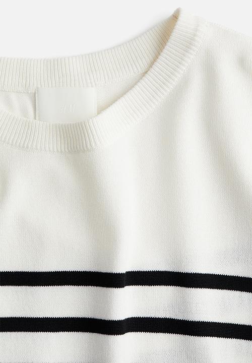H&M - Fine-knit top - white striped