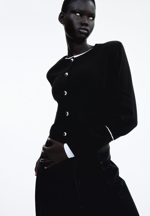 H&M - Shoulder-pad cardigan - black