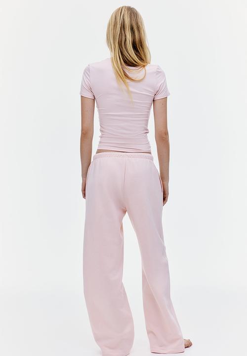 H&M - Wide joggers - light peach pink