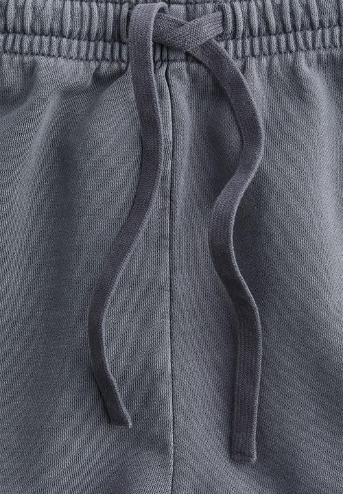 H&M - Washed cotton sweatshorts - blue & grey 