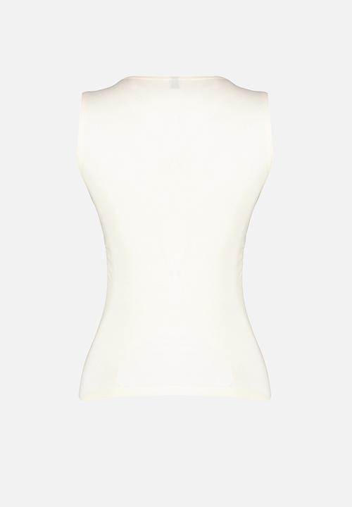 Trendyol - Square neck strappy gathered fitted flexible knitted  - stone