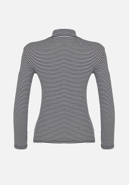 Trendyol - Striped fitted high collar long sleeve ribbed stretchy knitted  -multi