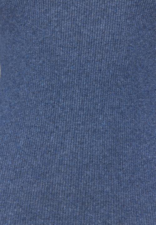 Trendyol - Mini half turtleneck ribbed stretch knit dress - indigo