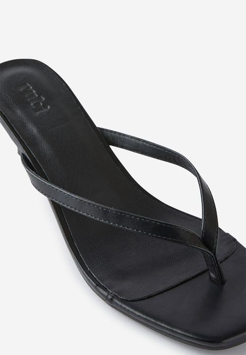 Cotton On - Eve flip flop kitten heel - black smooth