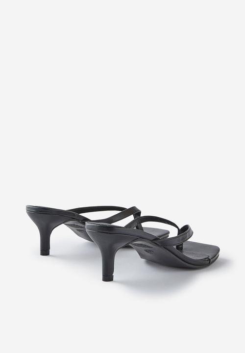 Cotton On - Eve flip flop kitten heel - black smooth