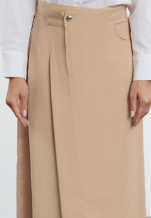 Trendyol - Flap pocket detailed woven skirt - beige