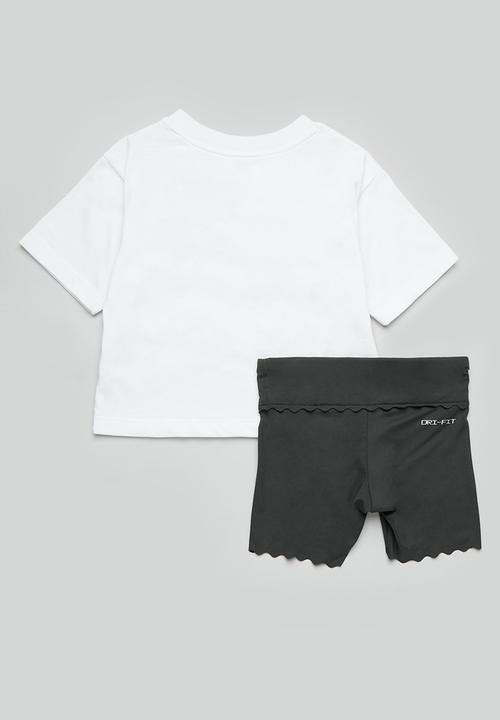 Nike - Nike knit short set - dk smoke grey & white