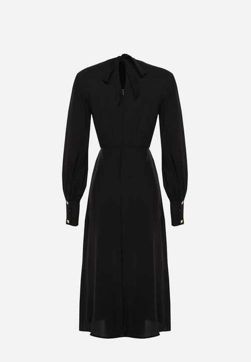 Trendyol - Midi slit woven dress  - black
