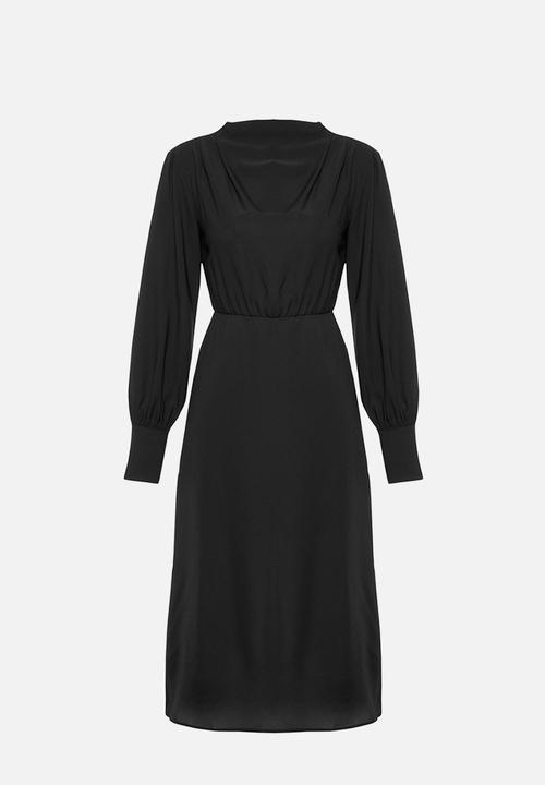 Trendyol - Midi slit woven dress  - black