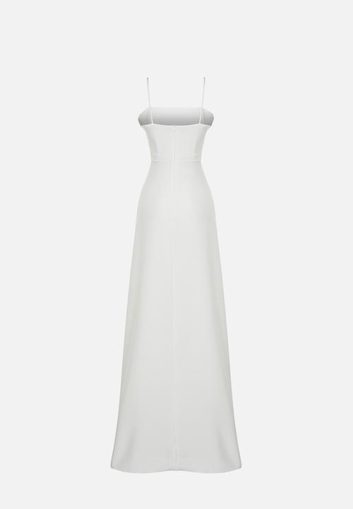 Trendyol - A-line woven elegant evening prom dress - white