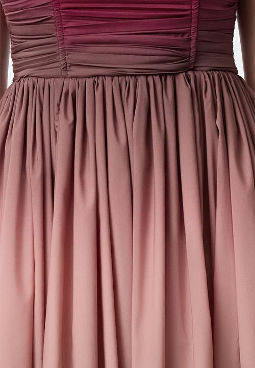 Trendyol - Gradient patterned balloon skirt detailed poplin evening prom dress  - very colorful