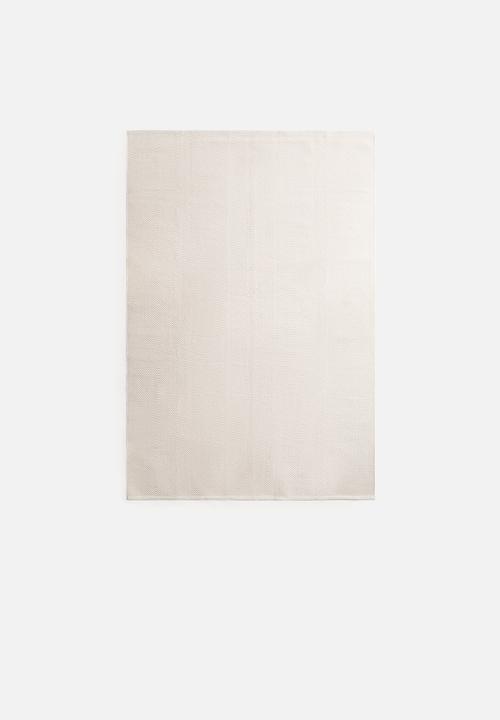 Textured cotton rug - white